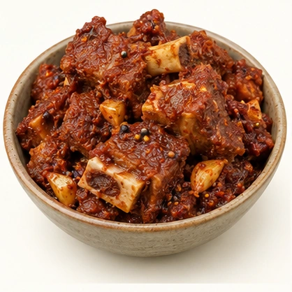 Illustrative Andhra Mutton Pickle (Bone-In)